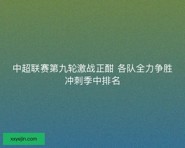 中超联赛第九轮激战正酣 各队全力争胜冲刺季中排名